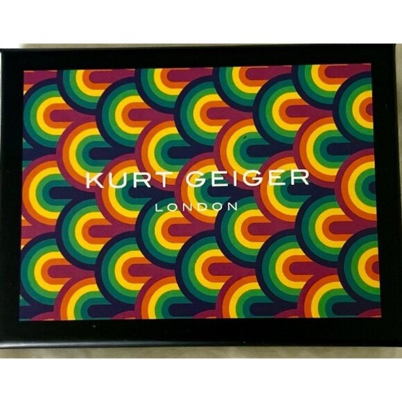 Kurt Geiger Quilted Leather Card Holder Crystal Eagle Head New in Box-Black - Picture 10 of 16